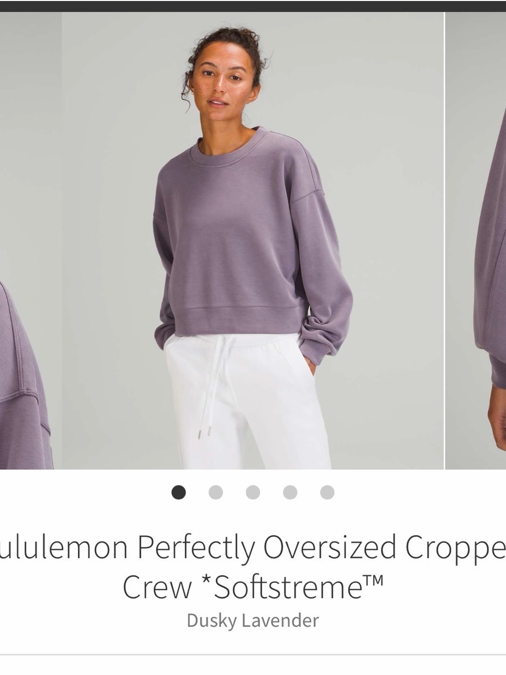 lululemon athletica Dusky Lavender Oversized Cropped Crew